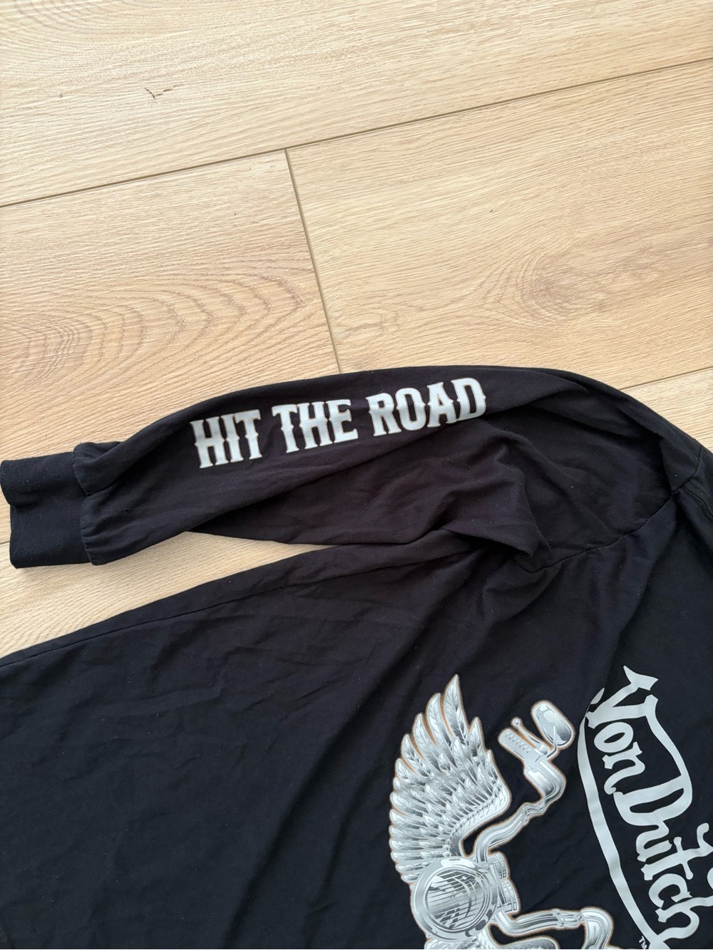 Von Dutch Hit The Road Long Sleeve T Shirt Mens Large Motorcycle Graphic Y2K - Picture 3 of 5